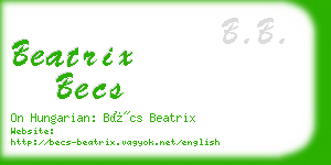 beatrix becs business card